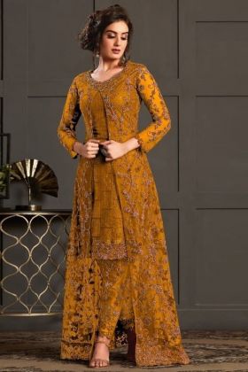Yellow Embroidery Work Salwar Suit