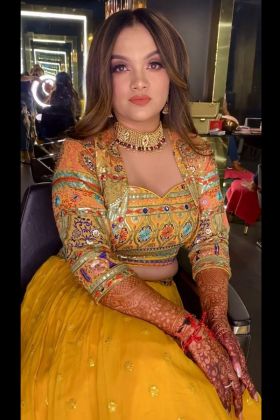 Yellow Haldi Wear Lehenga Choli With Designer Koti
