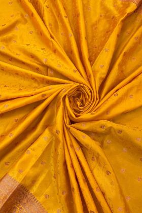 Yellow Pure Banarasi Silk Weaving Saree