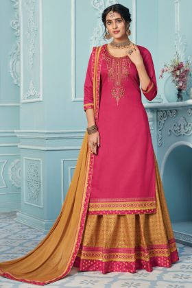 Zam Silk Pink Color Trendy Wedding Lehenga Suit At 2021