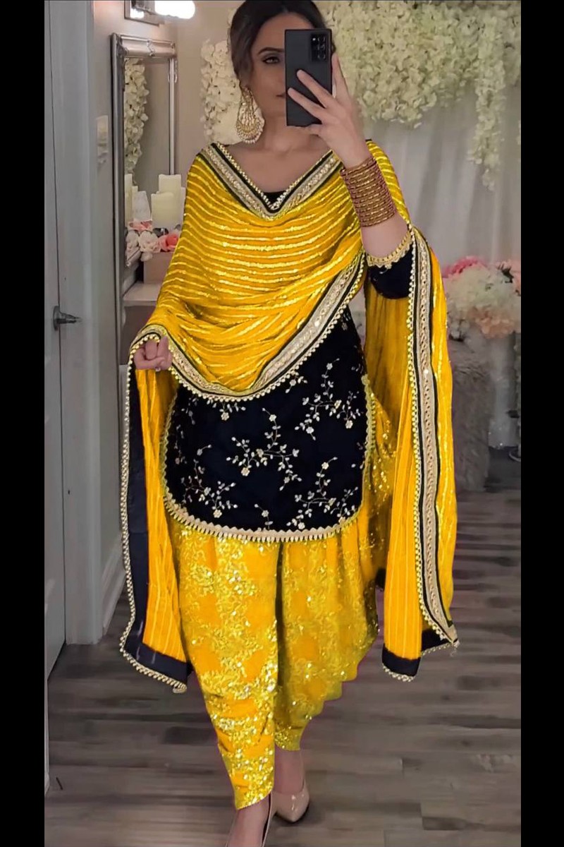 Yellow dhoti saree – Ricco India