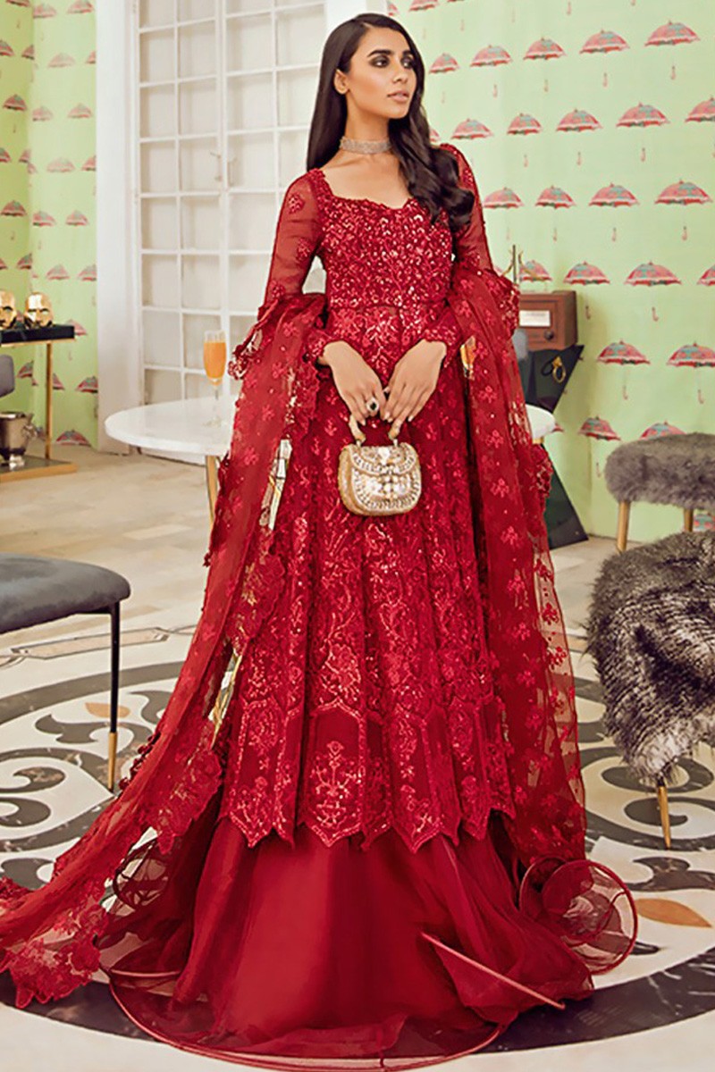 Gorgeous Red Color Gown With Heavy Dupatta – Amrutamfab